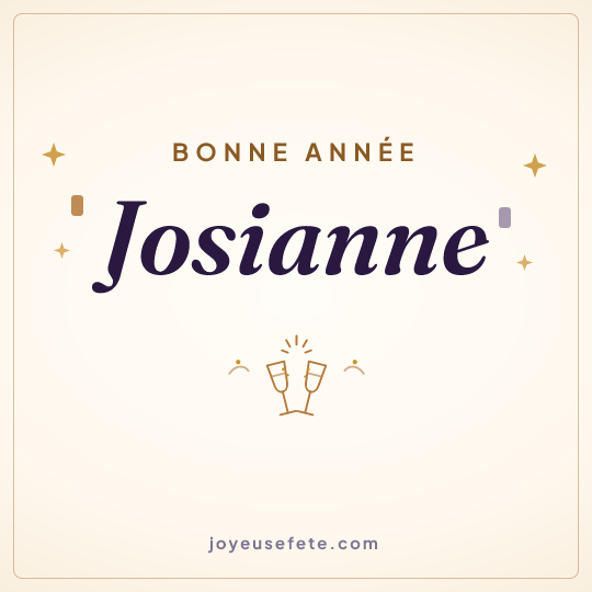 Image carrée « Bonne année Josianne » pour WhatsApp