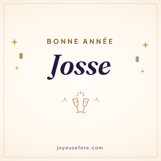 Image carrée « Bonne année Josse » pour WhatsApp