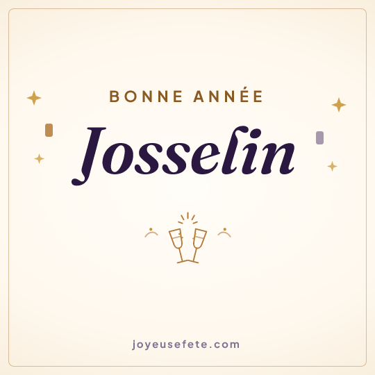 Image carrée « Bonne année Josselin » pour WhatsApp