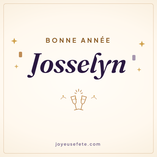 Image carrée « Bonne année Josselyn » pour WhatsApp
