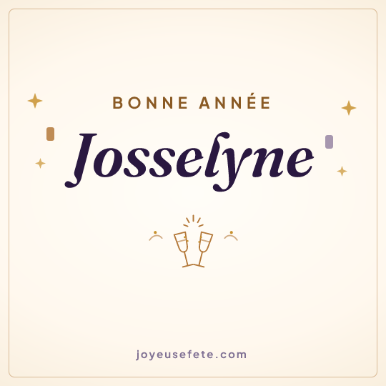 Image carrée « Bonne année Josselyne » pour WhatsApp