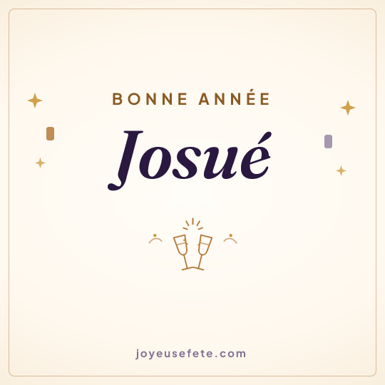 Image carrée « Bonne année Josué » pour WhatsApp