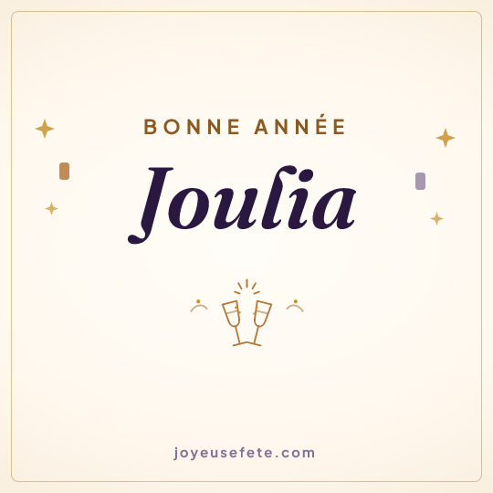 Image carrée « Bonne année Joulia » pour WhatsApp