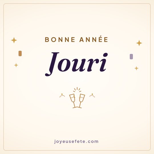 Image carrée « Bonne année Jouri » pour WhatsApp