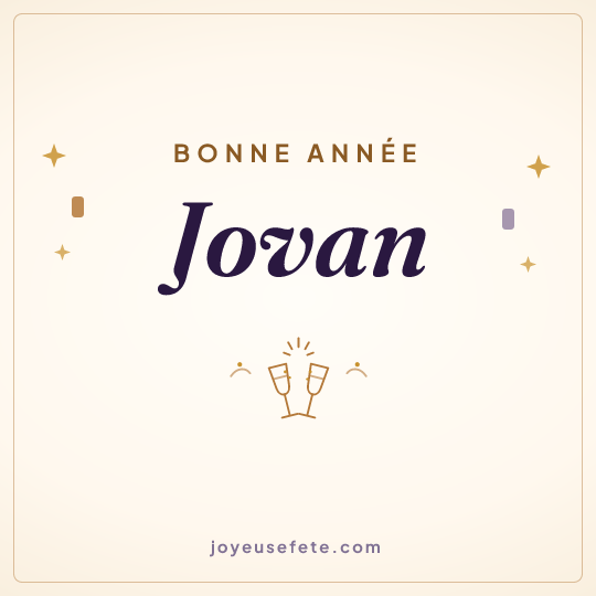 Image carrée « Bonne année Jovan » pour WhatsApp