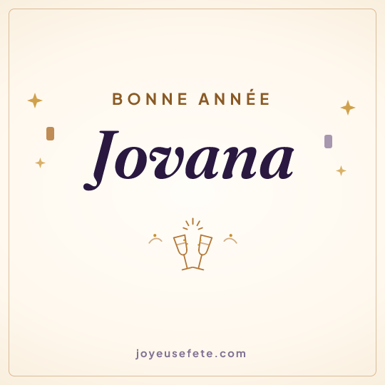 Image carrée « Bonne année Jovana » pour WhatsApp