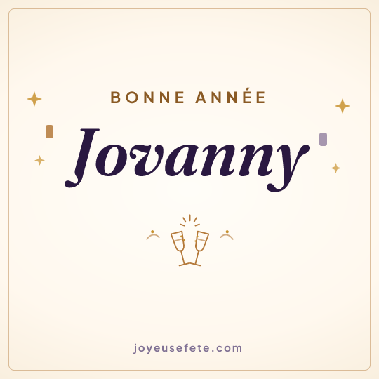 Image carrée « Bonne année Jovanny » pour WhatsApp