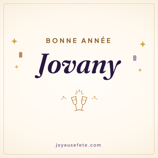 Image carrée « Bonne année Jovany » pour WhatsApp