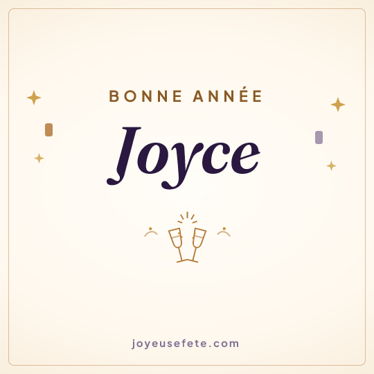 Image carrée « Bonne année Joyce » pour WhatsApp