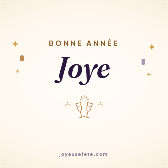 Image carrée « Bonne année Joye » pour WhatsApp