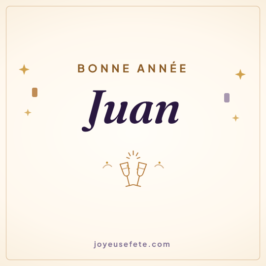 Image carrée « Bonne année Juan » pour WhatsApp