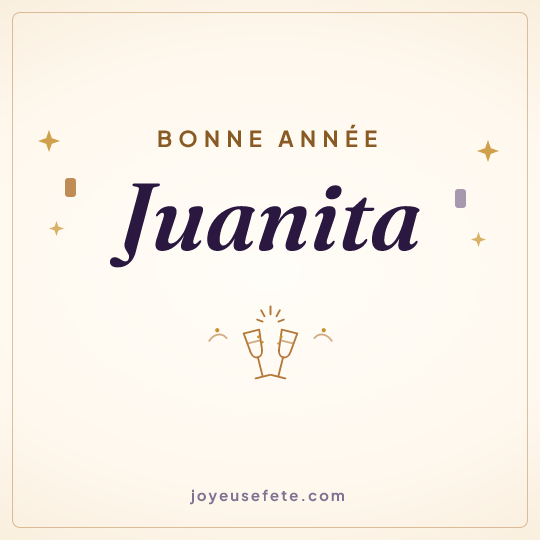 Image carrée « Bonne année Juanita » pour WhatsApp