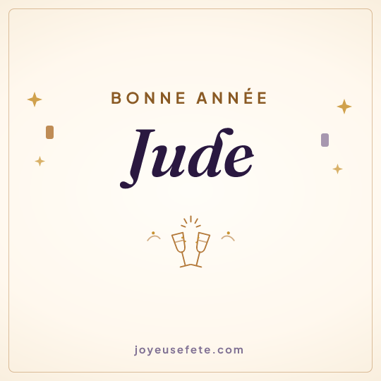 Image carrée « Bonne année Jude » pour WhatsApp