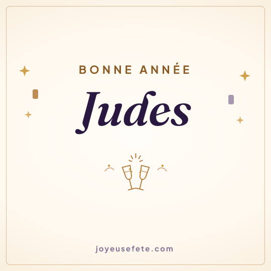 Image carrée « Bonne année Judes » pour WhatsApp