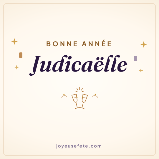 Image carrée « Bonne année Judicaëlle » pour WhatsApp