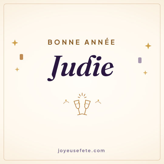 Image carrée « Bonne année Judie » pour WhatsApp
