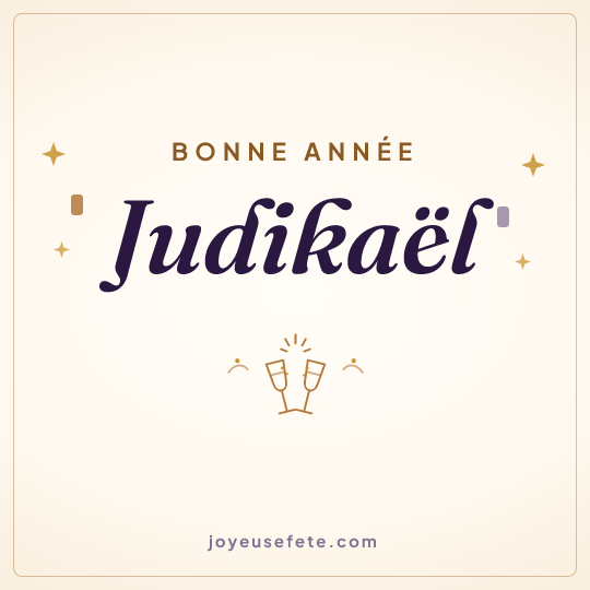 Image carrée « Bonne année Judikaël » pour WhatsApp