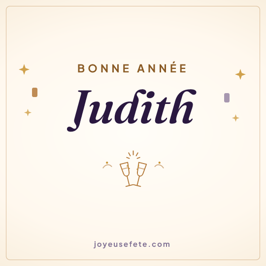 Image carrée « Bonne année Judith » pour WhatsApp