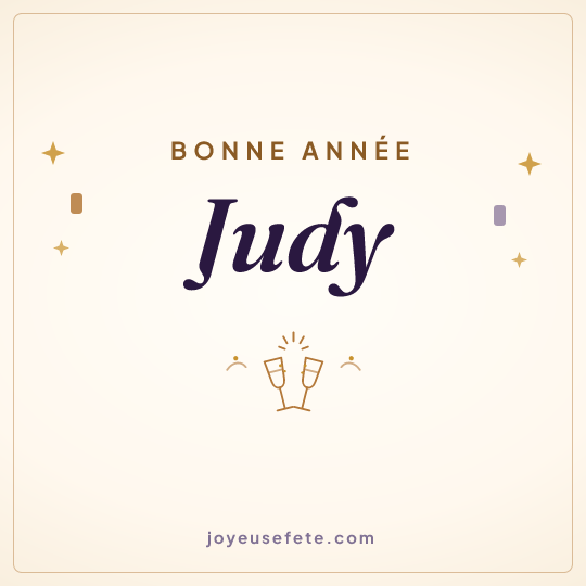 Image carrée « Bonne année Judy » pour WhatsApp