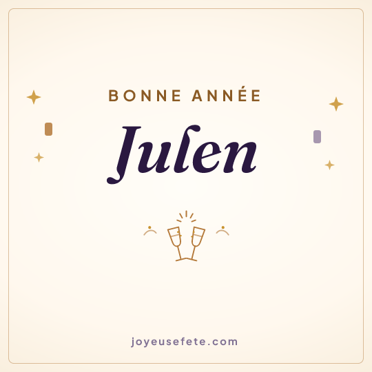Image carrée « Bonne année Julen » pour WhatsApp