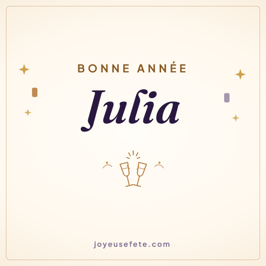 Image carrée « Bonne année Julia » pour WhatsApp