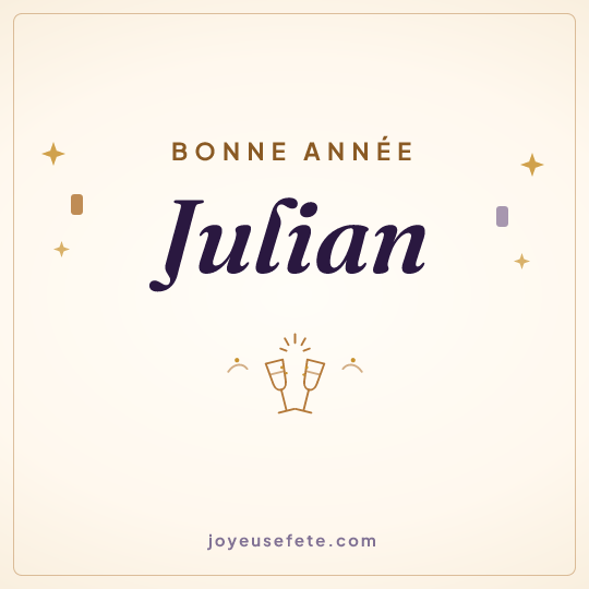 Image carrée « Bonne année Julian » pour WhatsApp