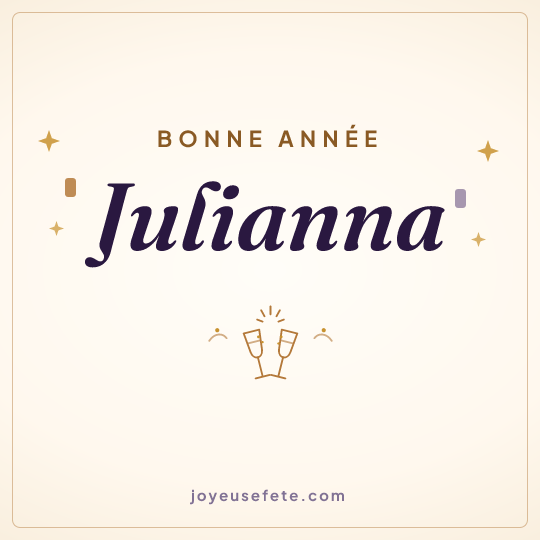 Image carrée « Bonne année Julianna » pour WhatsApp