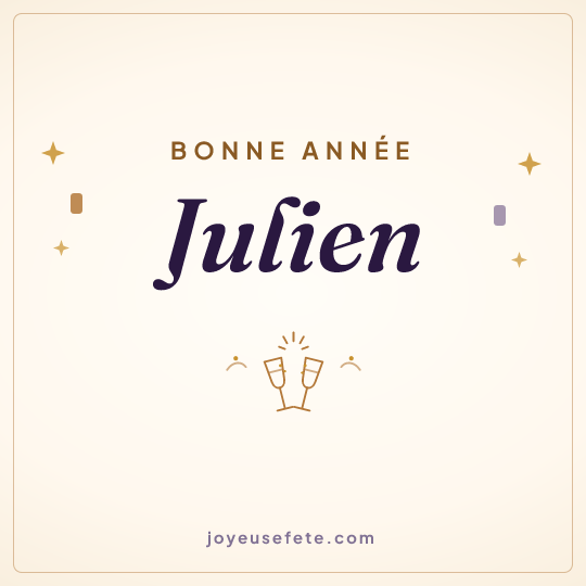 Image carrée « Bonne année Julien » pour WhatsApp