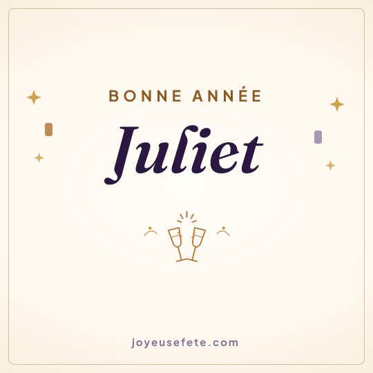 Image carrée « Bonne année Juliet » pour WhatsApp