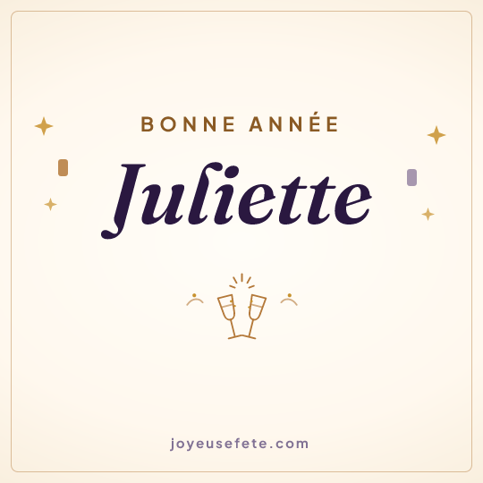 Image carrée « Bonne année Juliette » pour WhatsApp