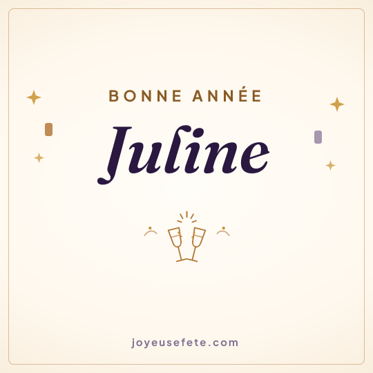 Image carrée « Bonne année Juline » pour WhatsApp
