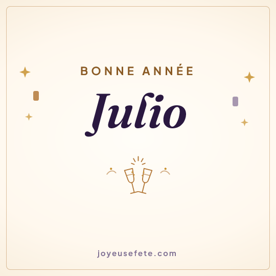 Image carrée « Bonne année Julio » pour WhatsApp