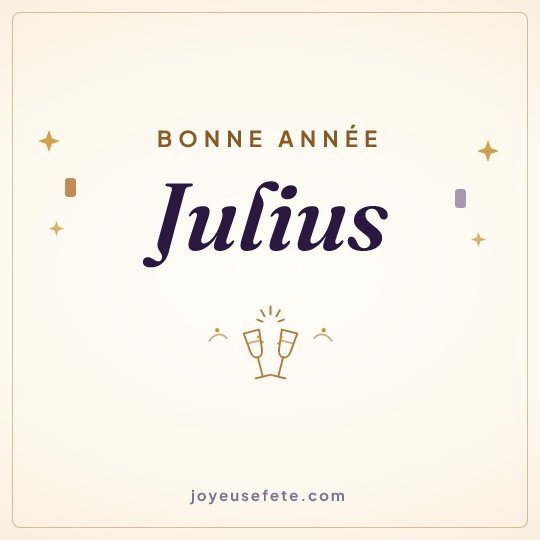 Image carrée « Bonne année Julius » pour WhatsApp
