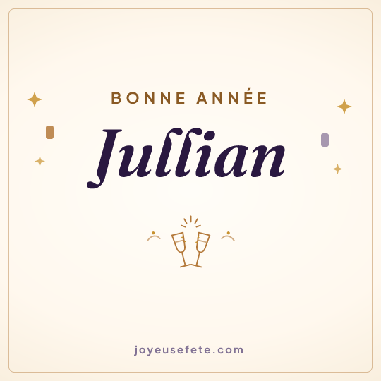 Image carrée « Bonne année Jullian » pour WhatsApp