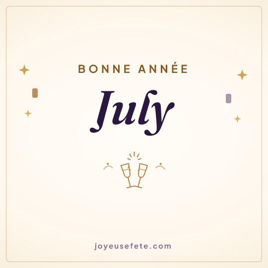 Image carrée « Bonne année July » pour WhatsApp