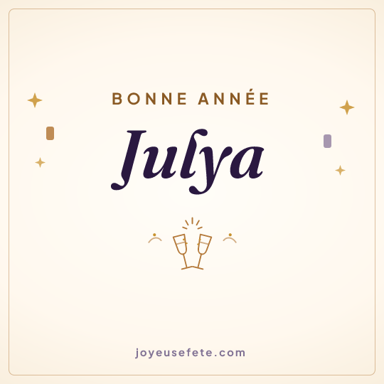 Image carrée « Bonne année Julya » pour WhatsApp