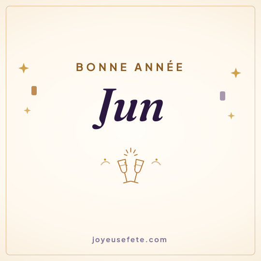 Image carrée « Bonne année Jun » pour WhatsApp
