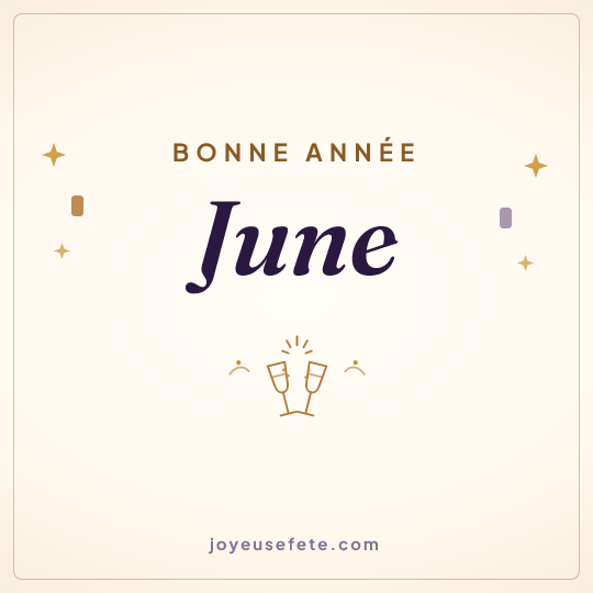 Image carrée « Bonne année June » pour WhatsApp