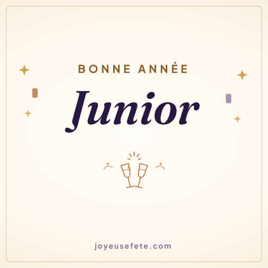 Image carrée « Bonne année Junior » pour WhatsApp