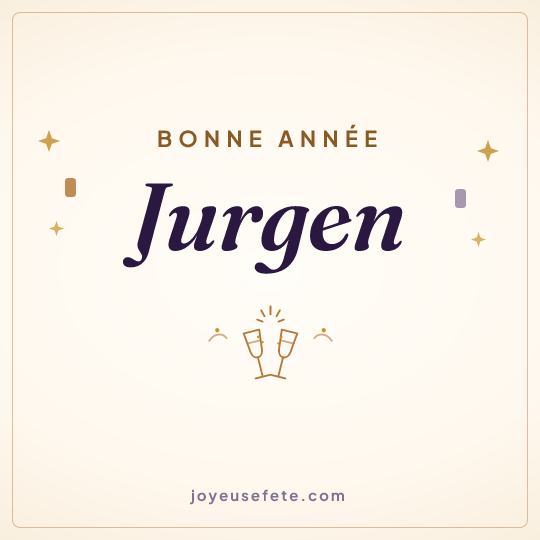 Image carrée « Bonne année Jurgen » pour WhatsApp