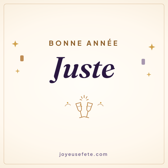 Image carrée « Bonne année Juste » pour WhatsApp