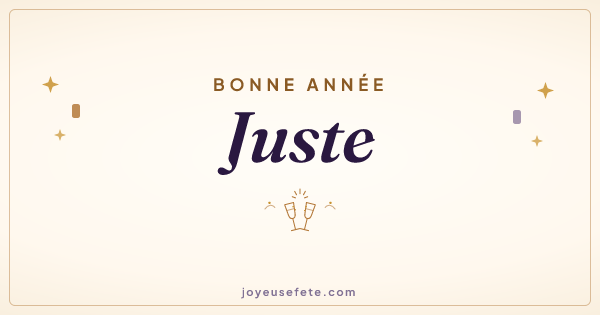 Image « Bonne année Juste » au format large