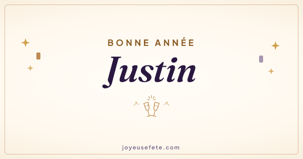 Image « Bonne année Justin » au format large