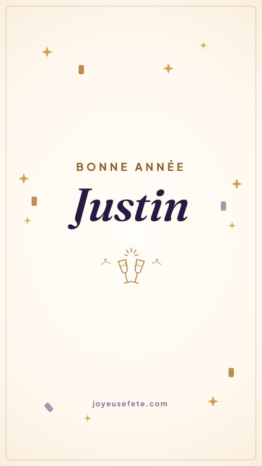 Image « Bonne année Justin » au format story