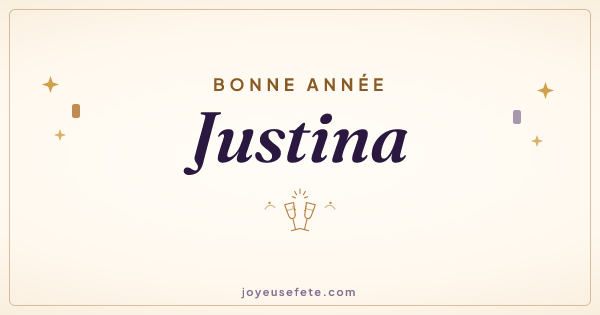 Image « Bonne année Justina » au format large