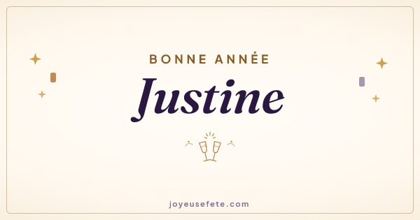 Image « Bonne année Justine » au format large