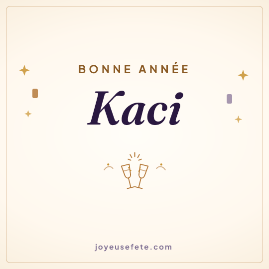Image carrée « Bonne année Kaci » pour WhatsApp