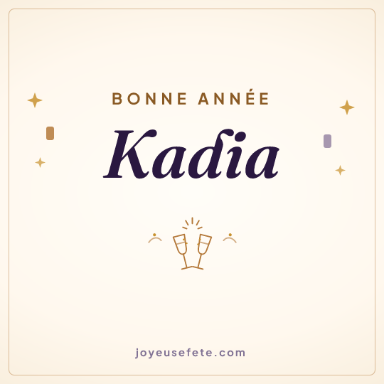 Image carrée « Bonne année Kadia » pour WhatsApp