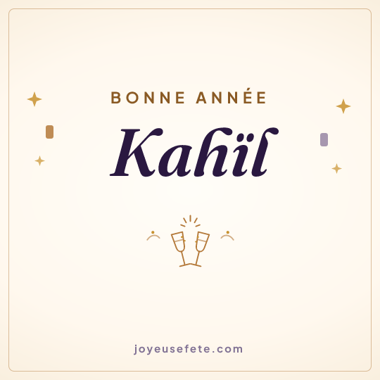 Image carrée « Bonne année Kahïl » pour WhatsApp