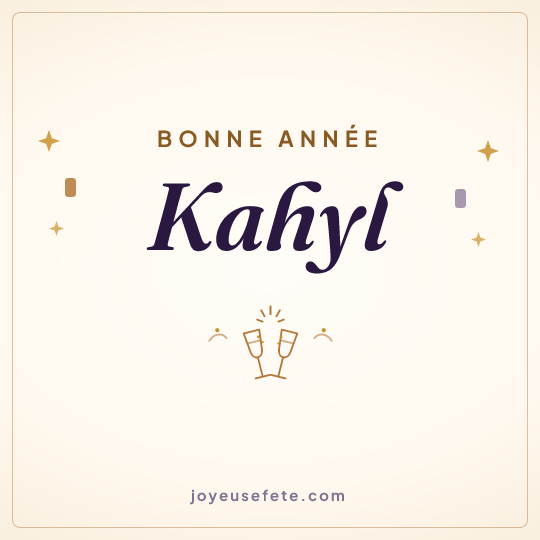 Image carrée « Bonne année Kahyl » pour WhatsApp